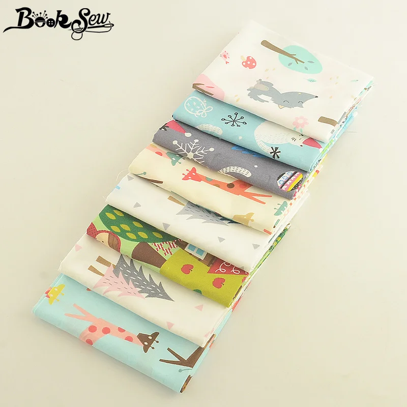 Стеганая Ткань Booksew 100% хлопок Twill 8 шт./лот 40x50 см ткань для скрапбукинга материал
