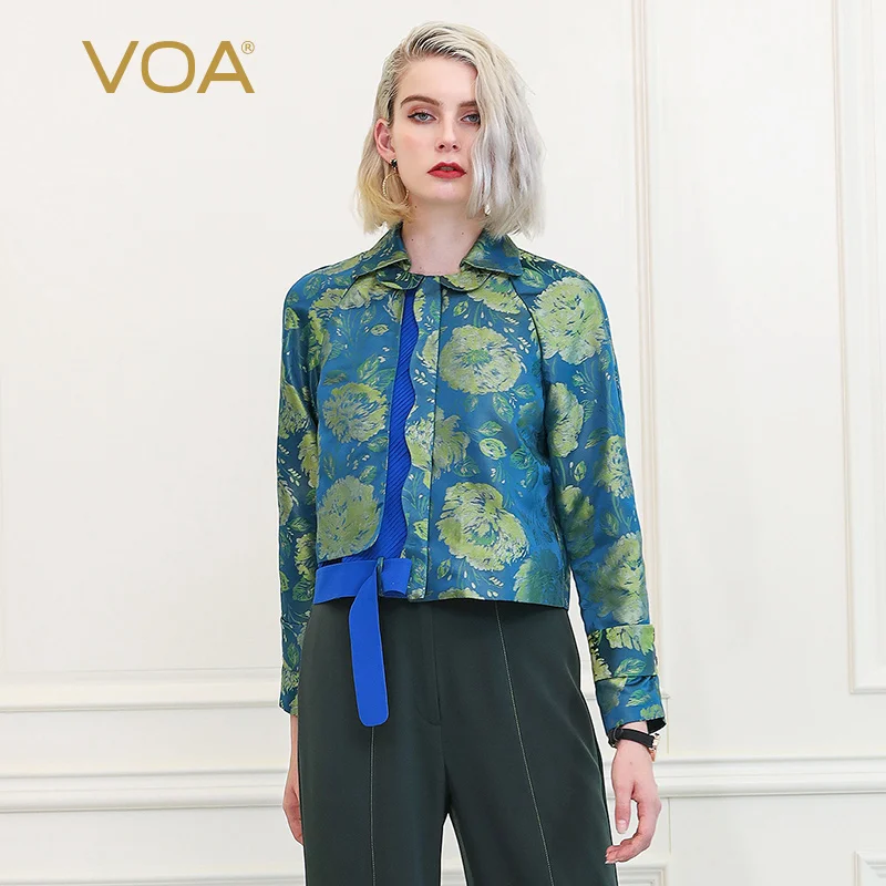 VOA, китайская парча, шелковая куртка, Женское пальто, harajuku, для девушек, jas dames, kurtka blouson femme, верхняя одежда, casacos giubbotti donna W368