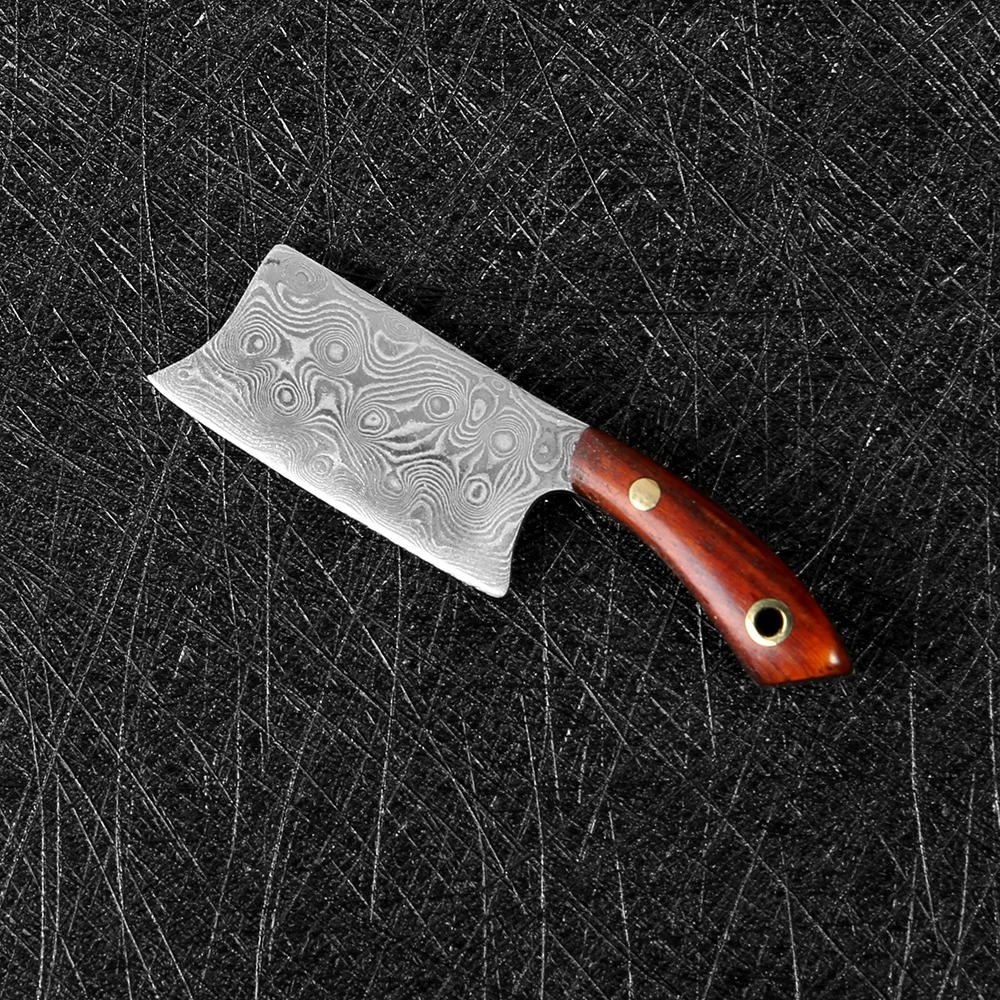 Acid branch wood XITUO дамасский стальной мини-нож для шеф-повара, нож для фруктов, карманный нож для ключей, кухонный нож для переноски, Подарочный нож - Цвет: Acid branch wood