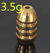 Threaded 3.5g 10 шт. резьба медный шар кулон рыболовные крючки металлические приманки из свинца голова грузила глубокая вода пуля Вес рыболовные принадлежности PESCA - Цвет: Threaded 3.5g