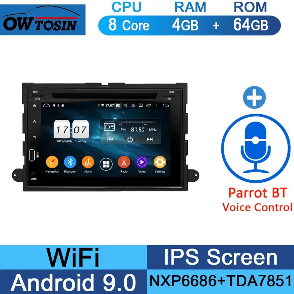 64G Parrot BT " ips 1024*600 8 ядерный 4G+ 64G Android 9,0 автомобильный dvd-плеер для Ford F150 Mustang Expedition Explorer Fusion 2006 2007-2009 радио - Цвет: 64G Parrot BT