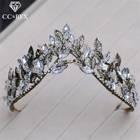 cc wedding jewelry tiaras and crowns hairband vintage crystal leaf engagement hair accessories for bridal party beach gift xy270