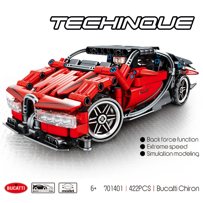 701401pull back Bugatti. puzzle transportation block bset Лидер продаж высокое качество Развивающие