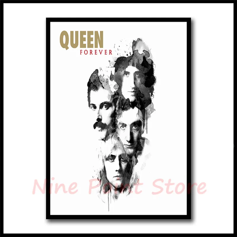 Queen Rock Music постер с покрытием, бумажные постеры для бара кафе, домашний Декор, живопись, наклейка на стену, без рамки - Цвет: Бургундия