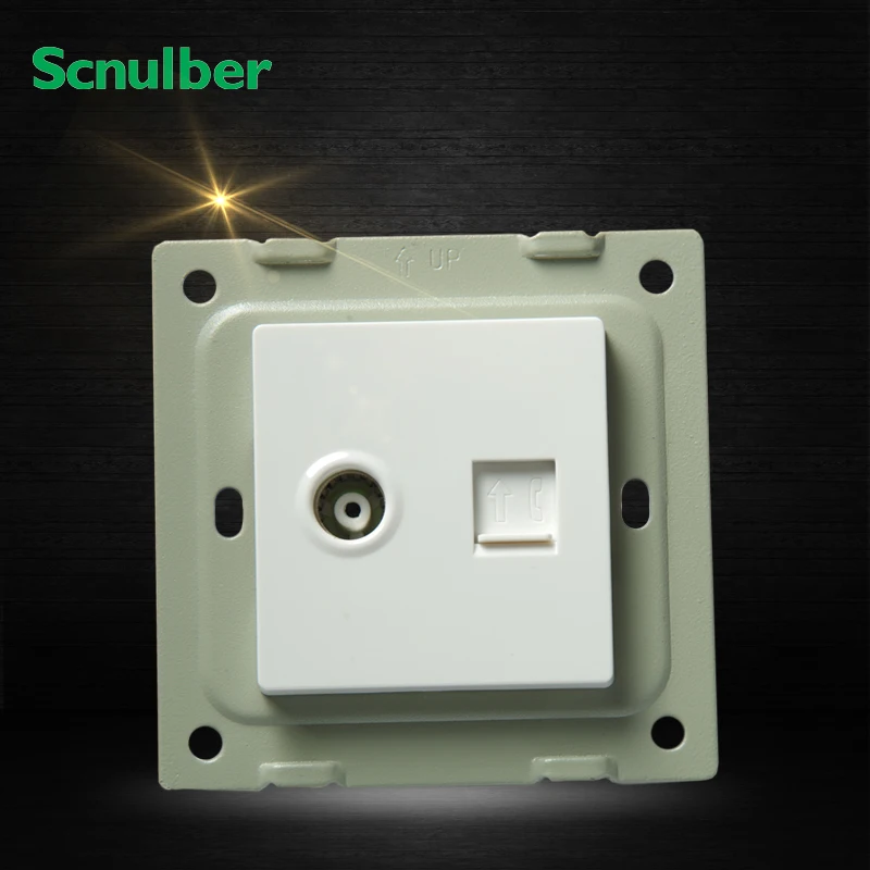 Высококачественные белые один ТВ и телефонный 4 core RJ11 переключатель розетку| |