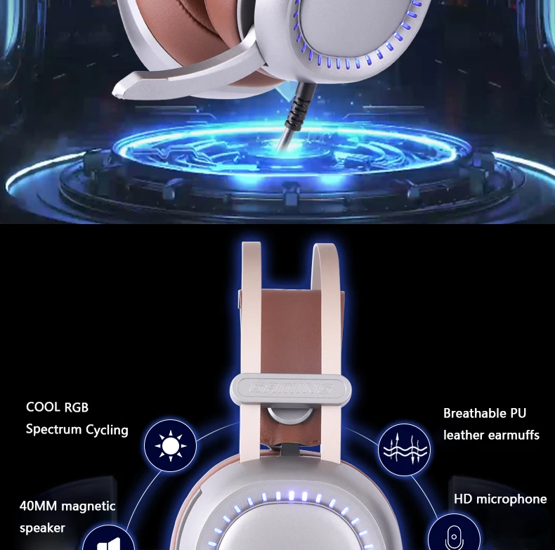 SENICC W245 светодиодный PS4 Игровые наушники с шумоподавлением игровая гарнитура с двумя разъемами 3,5 мм и USB разъемом компьютер