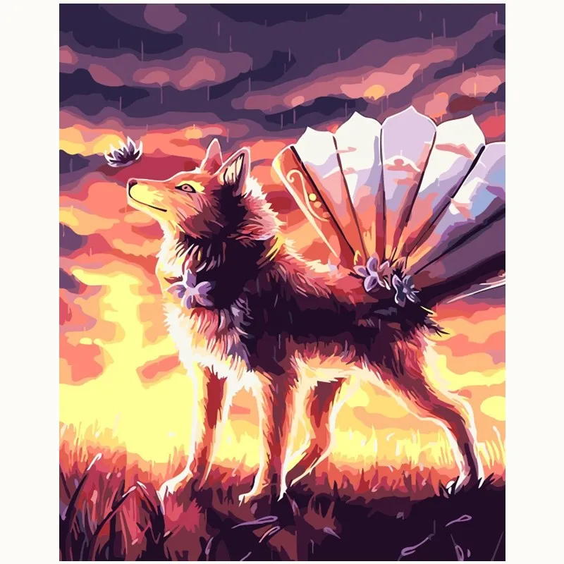 Набор для рисования по номерам на холсте волк|painting by numbers picture|painting numberspainting |