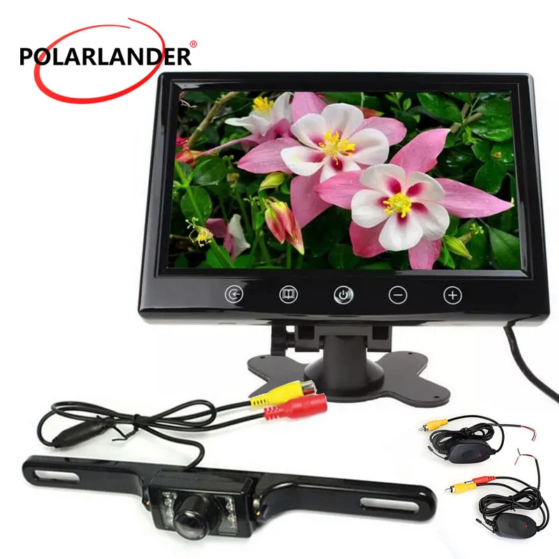 

9 inch TFT Screen Car Monitor With GPS Night Vision Parking Monitor LED Long Lightless Hidden Wireless Rear Camera