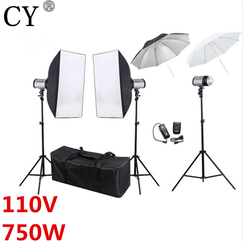 CY фотостудия Мягкая коробка вспышка светильник ing Kit 750 Вт Storbe Flash стойка софтбокса