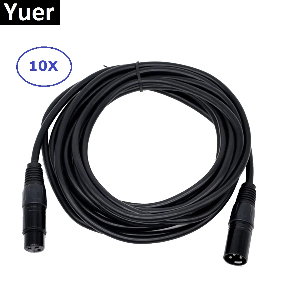 10Pcs/Lot 5 Meter Length DMX Cable Stage Microphone Cable Audio Cable DMX Cable DMX Line For LED Par Moving Head Disco Light