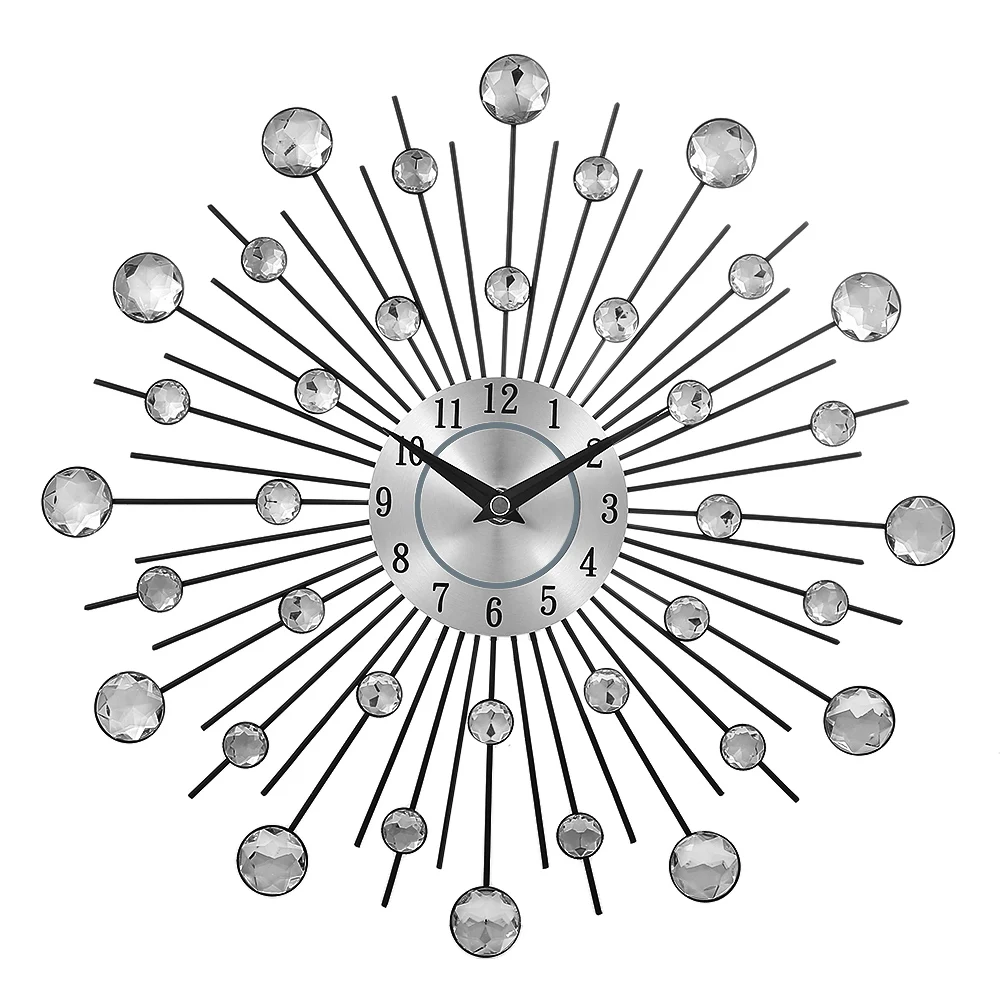 Фото Декоративные металлические настенные часы с кристаллами - купить