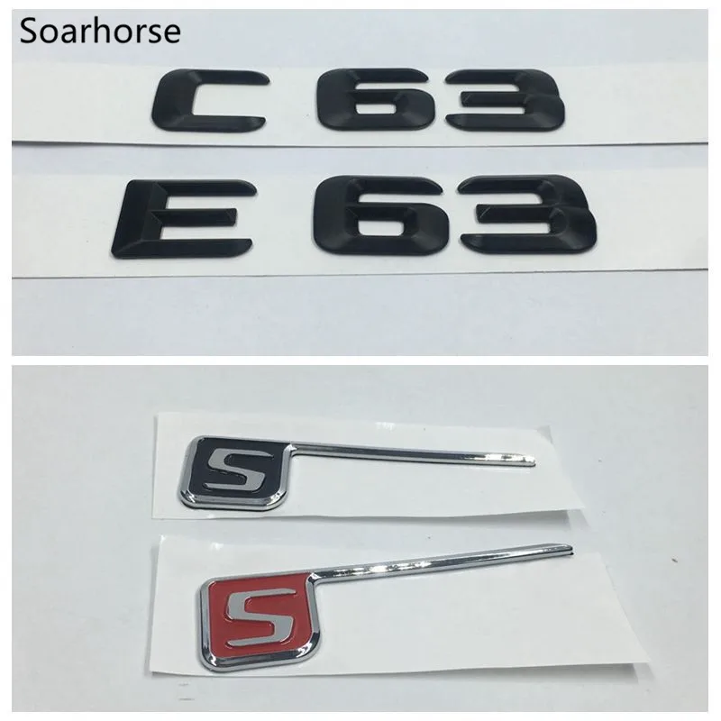 Матовые черные буквы Soarhorse E63 C63 S наклейки с логотипом в виде крышки багажника для