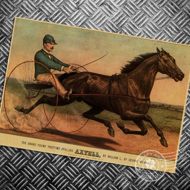 HD Vintage poster carriage retro Old bicycle bike photo wall art sticker painting bar cafe living room print picture 42x30cm | Дом и сад