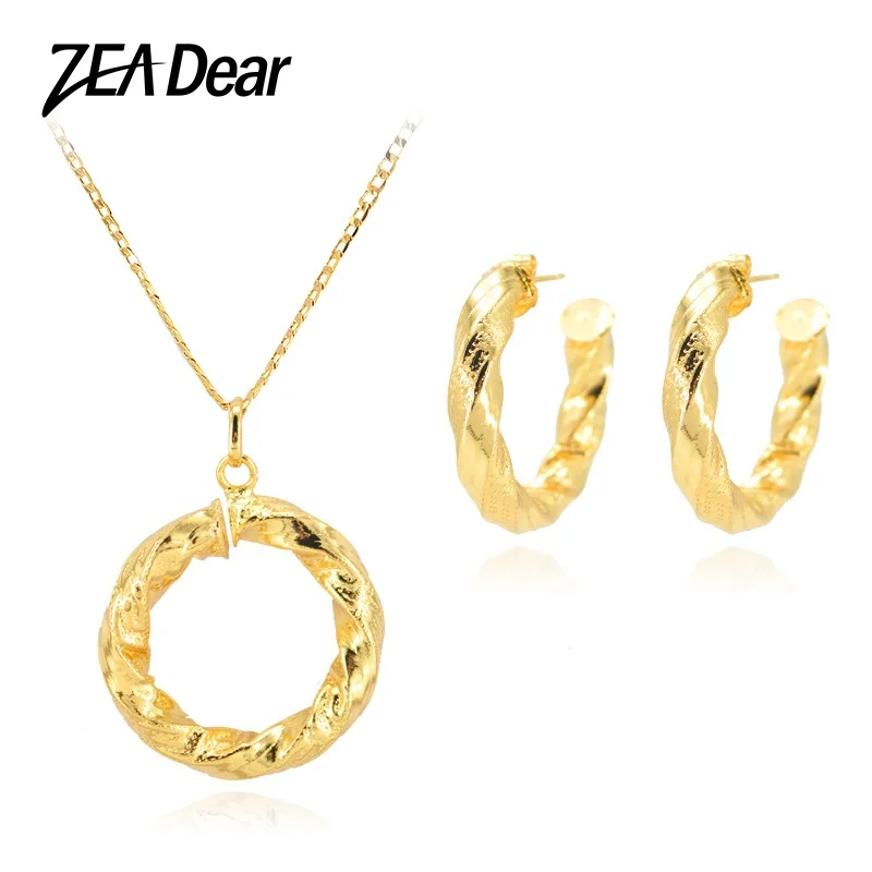 Женский комплект ювелирных изделий ZEA Dear крупные серьги гвоздики с крестиком