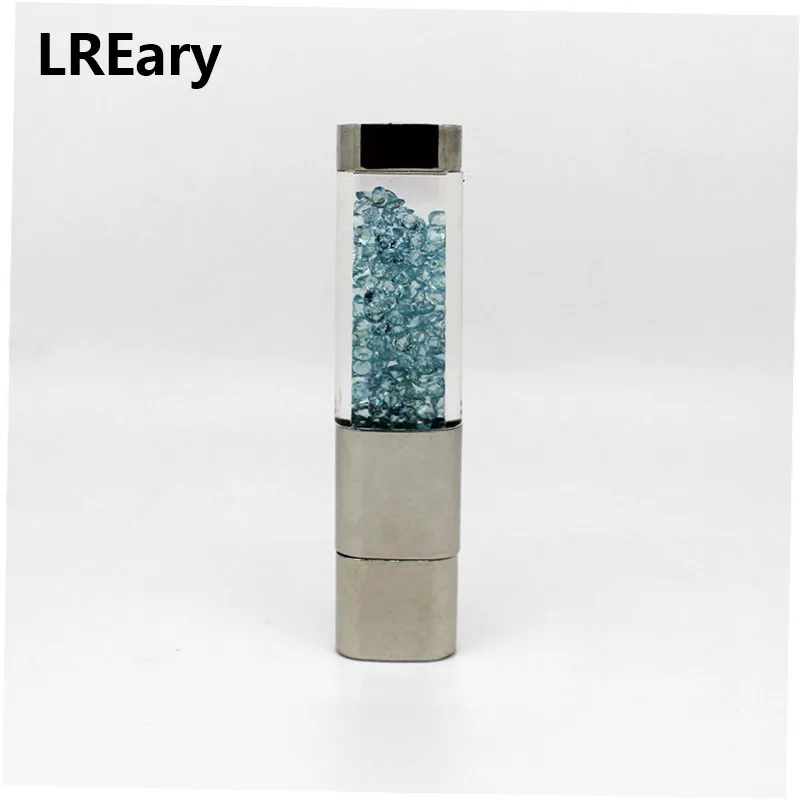 Sea blue Новинка, Кристальные элементы, usb флеш-накопители, 64 ГБ, USB 2,0, флеш-накопитель, u-диск, флешка, 4 ГБ, 8 ГБ, 16 ГБ, 32 ГБ, Рождественский подарок - Цвет: Sea blue