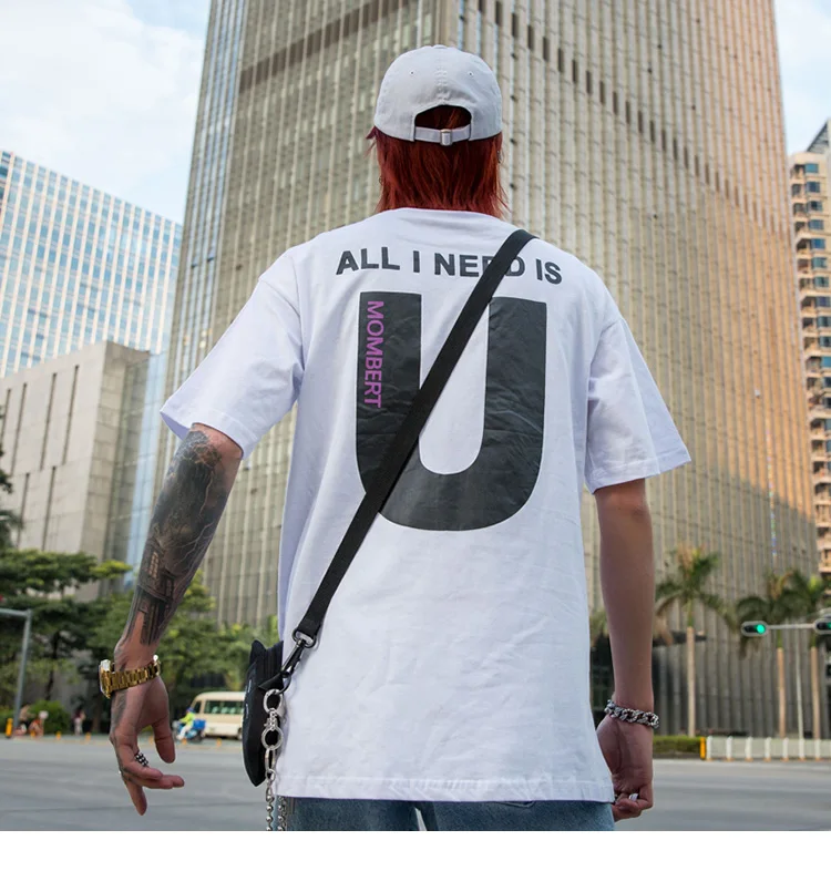 Hip Hop T Shirt Streetwear Men Harajuku Letter Funny T-Shirt Cotton Summer Fashion Skateboard Tshirt Short Sleeve Tops Tees