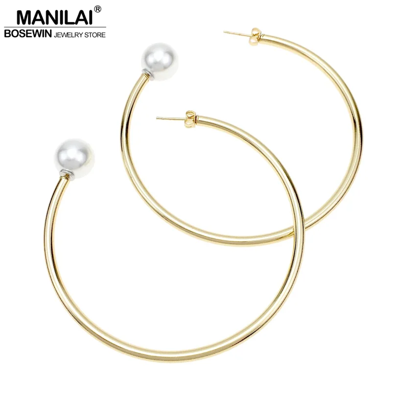 MANILAI 65 мм диаметр панк металлические большие серьги кольца для женщин