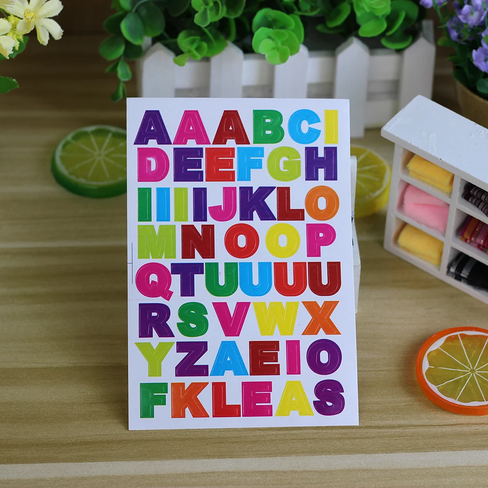 10 sheets/pack Letter Stickers Alphabet Scrapbooking Decoration Name Sticker Photo Album Decor Planner Decals Kids Toys | Дом и сад