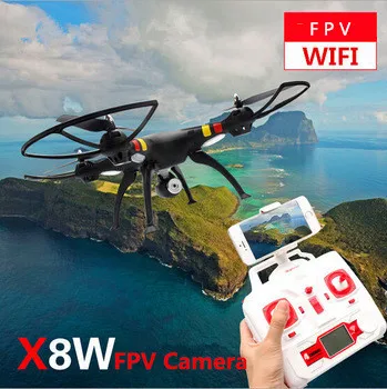 Бесплатная доставка Дрон X8W Радиоуправляемый вертолет WiFi видео в реальном