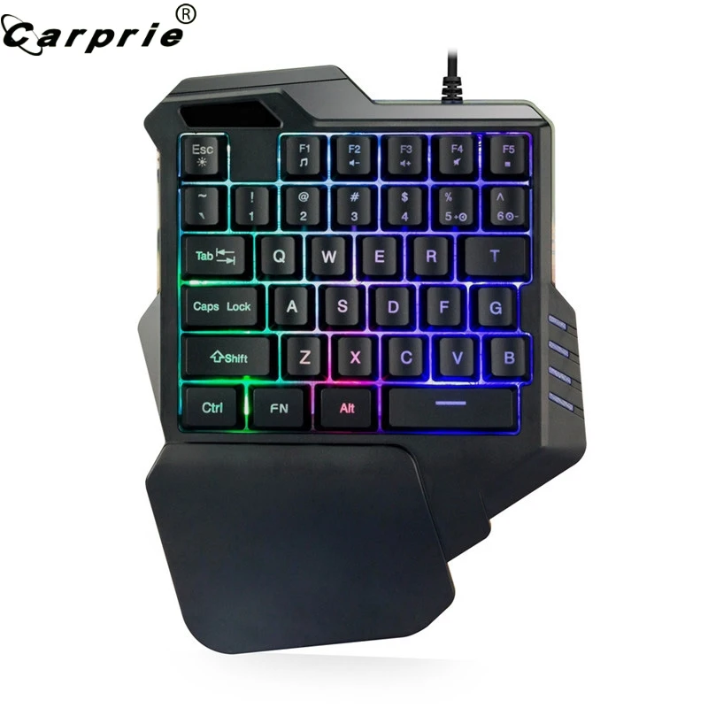 CAPRPIE G30 Проводная игровая клавиатура со светодиодный подсветкой 35 клавиш Одноручная мембранная клавиатура 81219