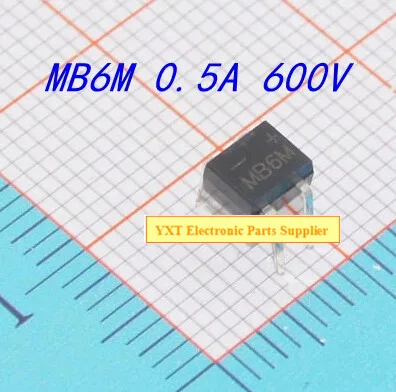 50 шт./лот MB6M 600V/0.5A DIP-4 выпрямитель мост 100% новый и оригинальный IC электронный комплект в наличии