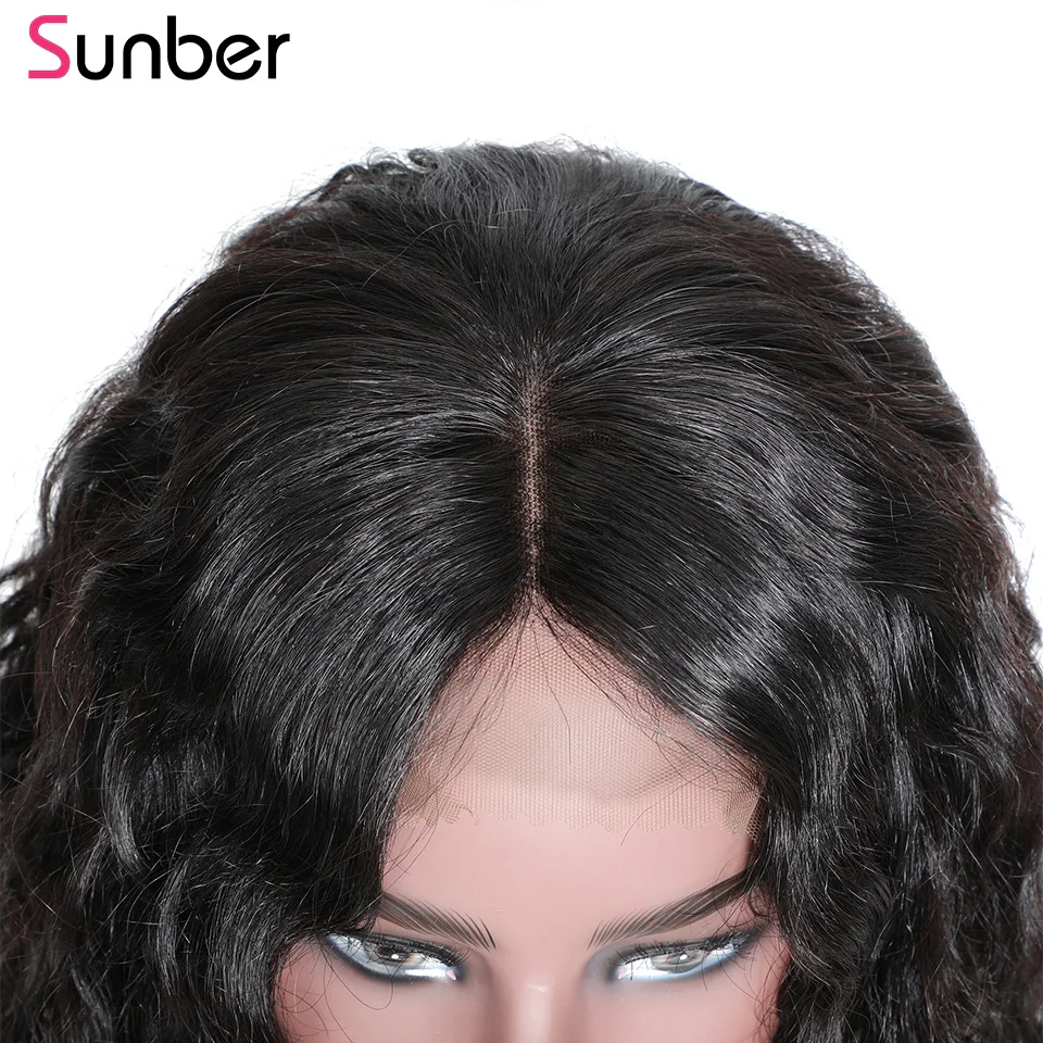 Sunber Bob волнистые волосы на кружеве 8-14 дюймов 130%/150% плотность remy волосы предварительно сорванные короткие бразильские боб парик для черных женщин