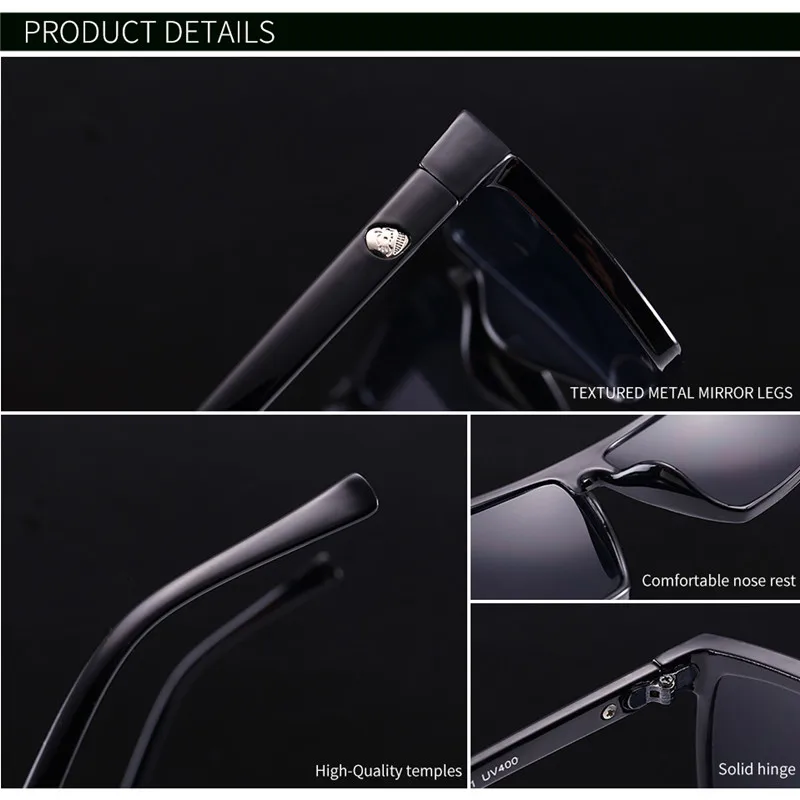 Square Sunglasses Men Brand Designer Mirror Photo chromic Oversized Sunglasses Male Sun glasses Man gafas oculos de sol