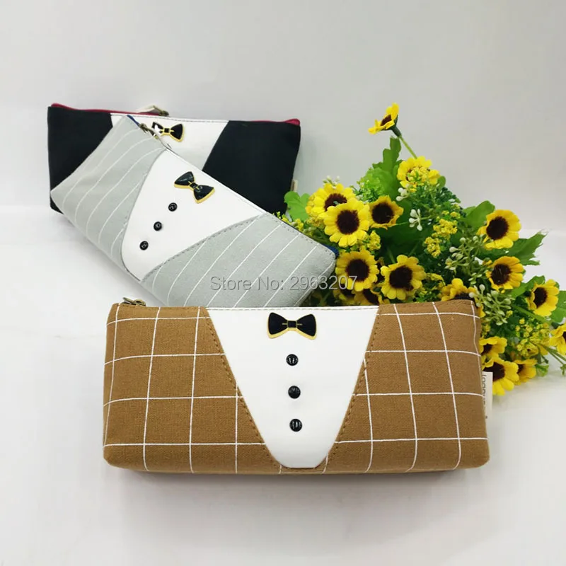 

60pcs Fashion Boy Girl Mr Canvas Pencil Case Women Cosmetic Make Up Storage Bag Lipstick Eyeliner Carrying Holder