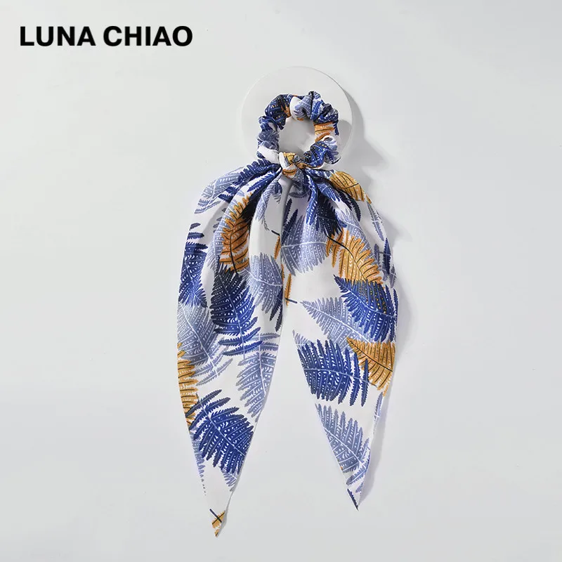 Женский шарф для волос LUNA CHIAO из полиэстера с рисунком тропических листьев