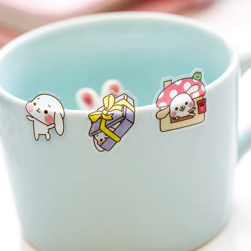 6 шт./лот милая собака с большим ухом стикеры на ПВХ бумаге детское платье сделай