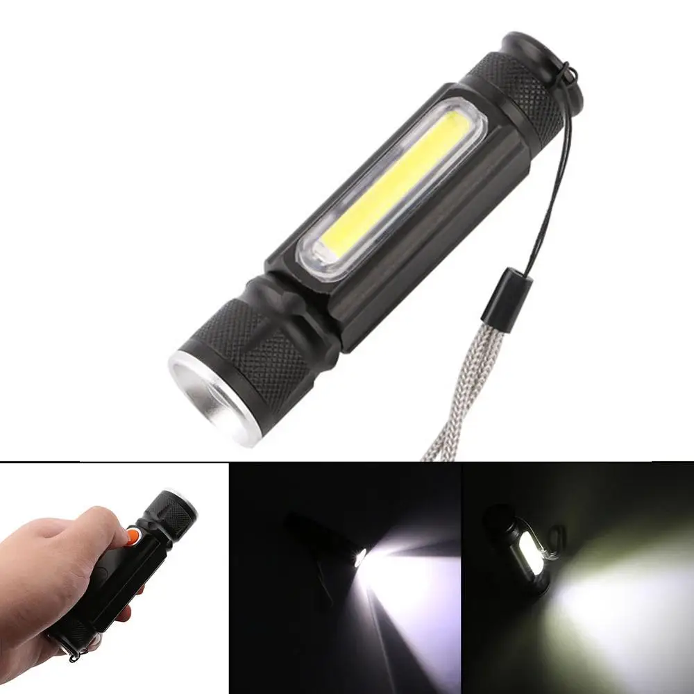 T6 COB Flashlight ZooM 5000лм Многофункциональный светодиодный светильник-вспышка USB Перезаряжаемый Аккумулятор Мощный T6 фонарь боковой COB светильник linterna задний магнит - Испускаемый цвет: T6 COB Flashlight