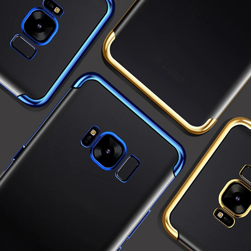 Мягкий ТПУ чехол для Samsung Galaxy S8 S9 S9P S7 Чехлы ультра тонкий прозрачный блестящий Note 8