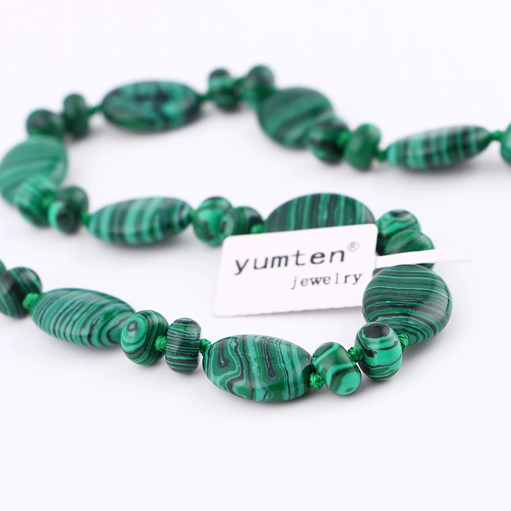 Женское Ожерелье с натуральным камнем Yumten Malachite ювелирное изделие кристаллами