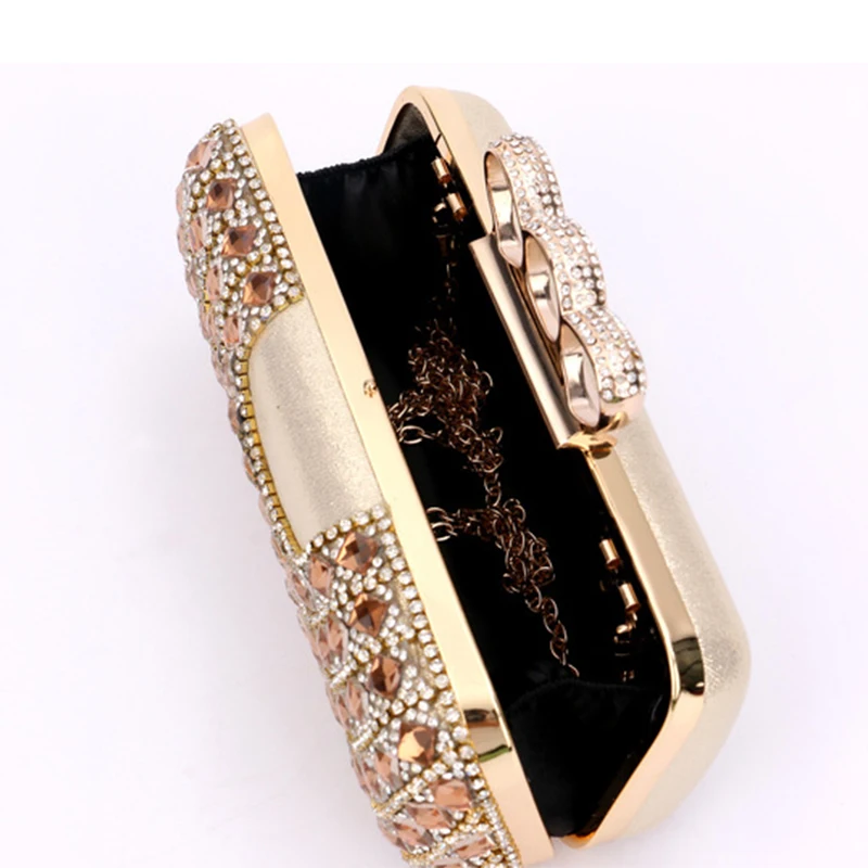 

XIYUAN Fashion Mini Women Chain Clutches Evening Bags Luxury Diamond Ladies Daily Clutch Party Wedding Bags Crystal Female Bags