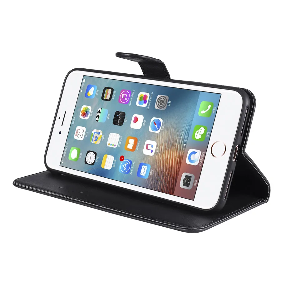 Магнитный чехол-бумажник с откидной крышкой из искусственной кожи + ТПУ