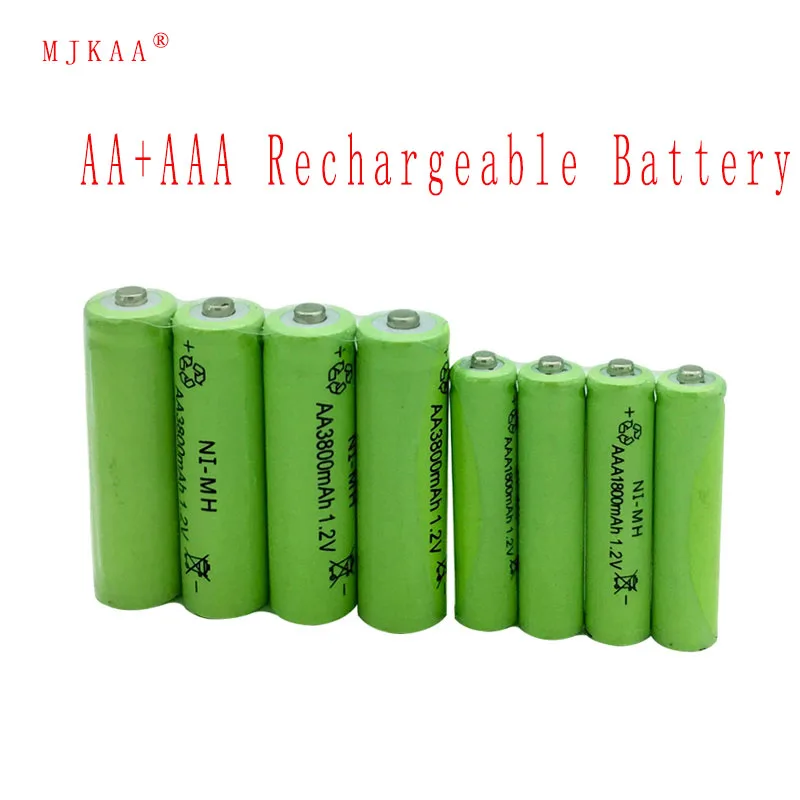 4 шт AA 3800 mAh Ni MH аккумуляторные батареи + AAA 1800 батареи|Перезаряжаемые батареи| |