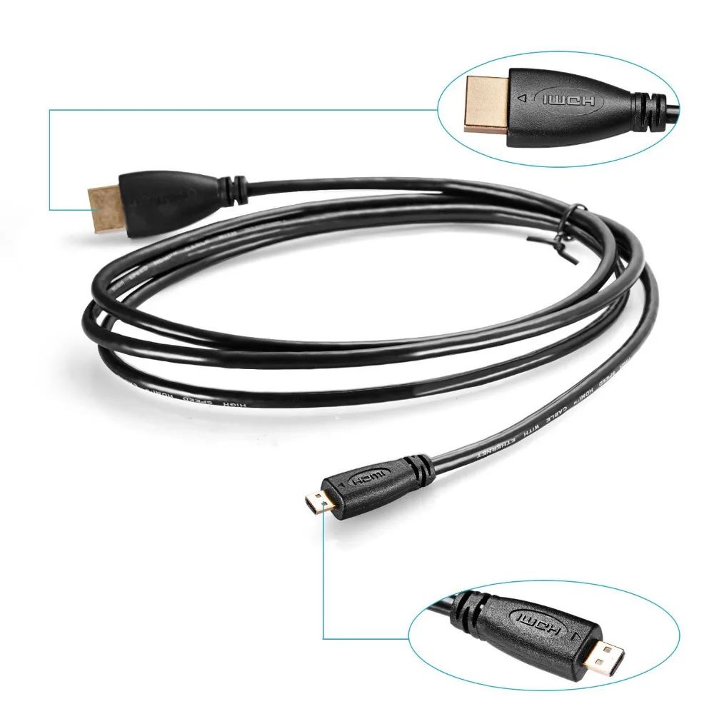 1 8 м Micro HDMI к кабель Высокоскоростной HDTV Кабель-Поддержка Ethernet 3D 4K и Panasonic GH4 камера