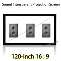120inch 169 weave sound transparent flat surface projection screen support placing speaker behind