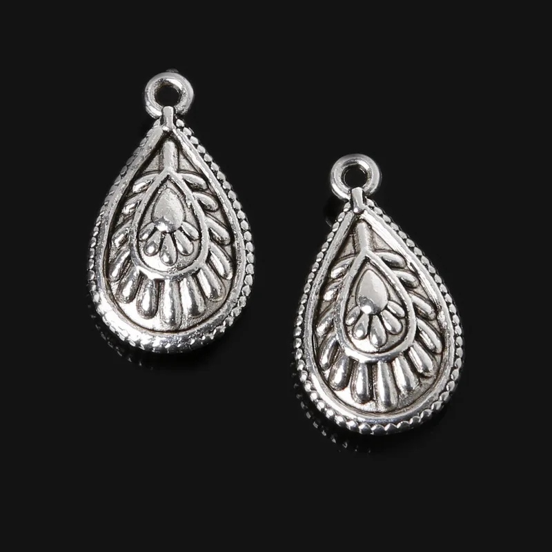 4pcs 13x23mm Zinc Alloy Antique Silver Water Drop DIY Charms Pendants | Украшения и аксессуары