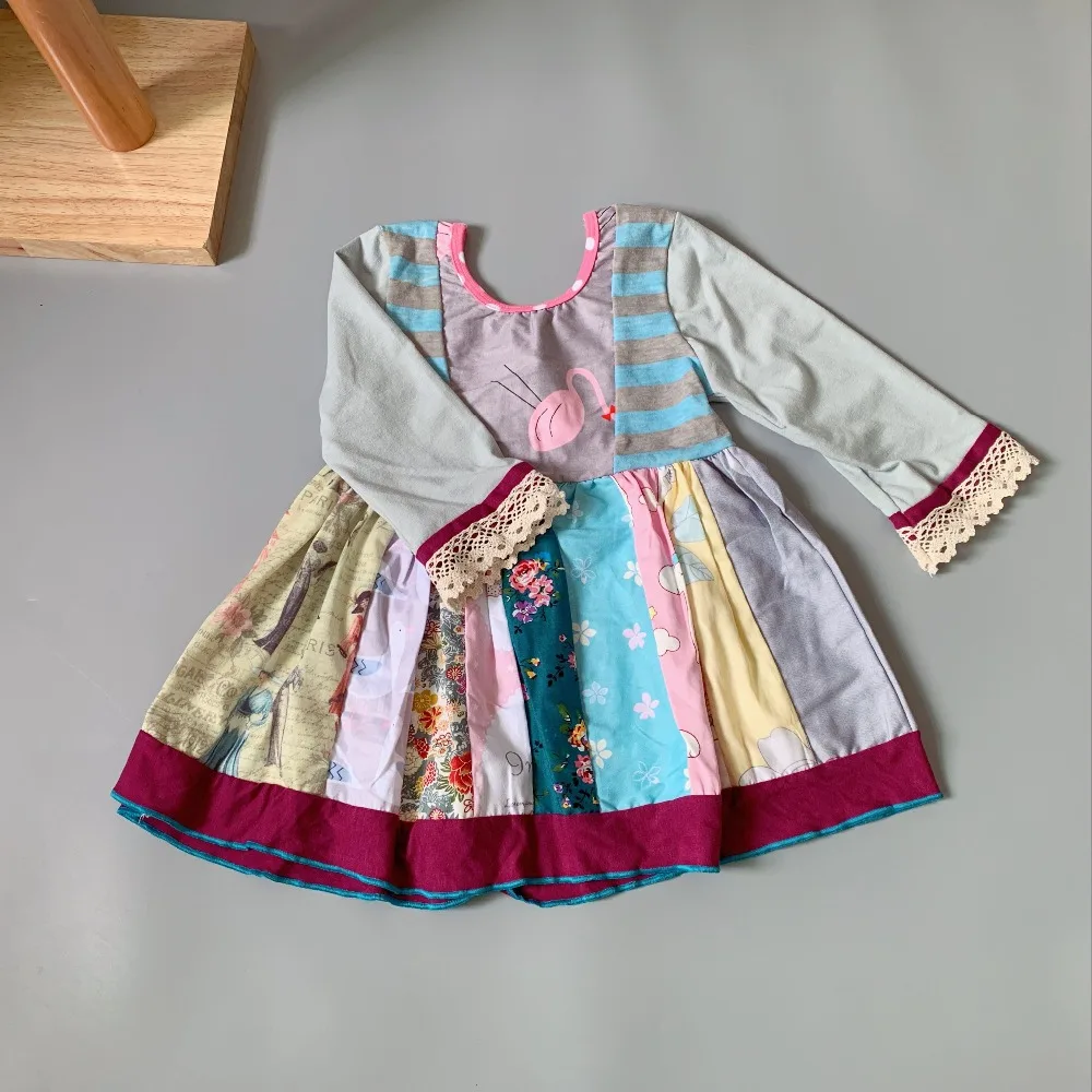 Pocket Splice Cloth Alphabet Print Baby Girl Dress For Children Present | Детская одежда и обувь