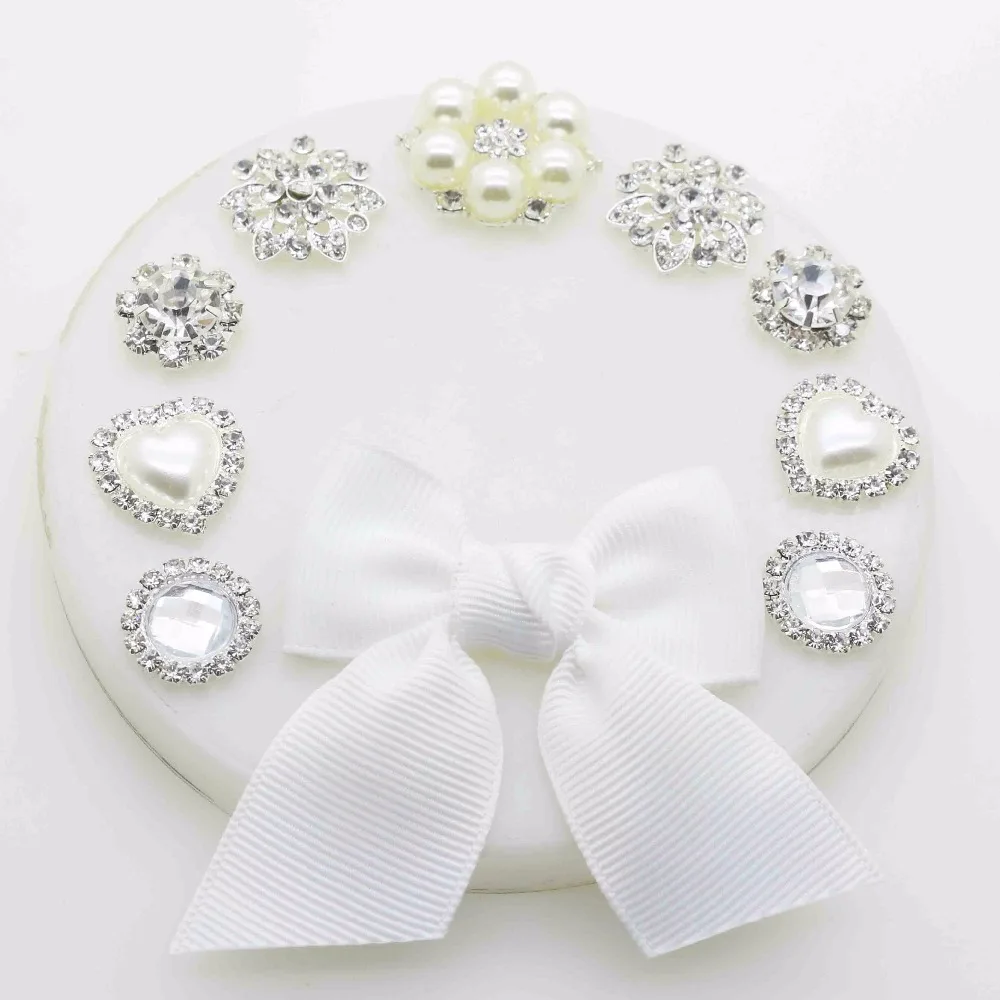 9 шт./компл. сплав жемчужные пуговицы со стразами для дизайн свадебные