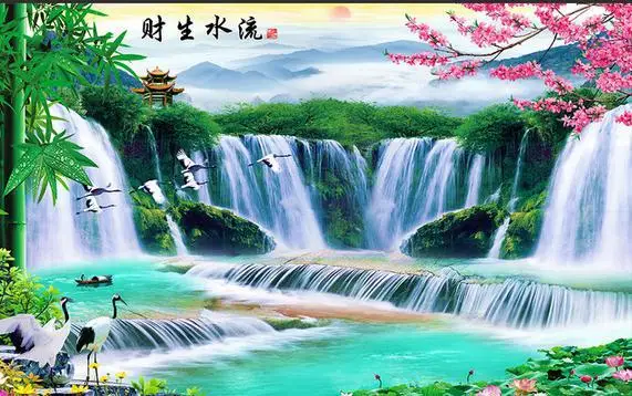 

Пользовательские 3d фото обои, 3d настенные фрески, обои, Гигантский Водный пейзаж, ландшафтные настройки, настенные украшения, обои для гостиной