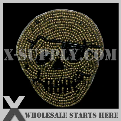 

(25pcs/lot) Handmade Iron-on Garment Beaded Applique Patch, X1-RAT2083