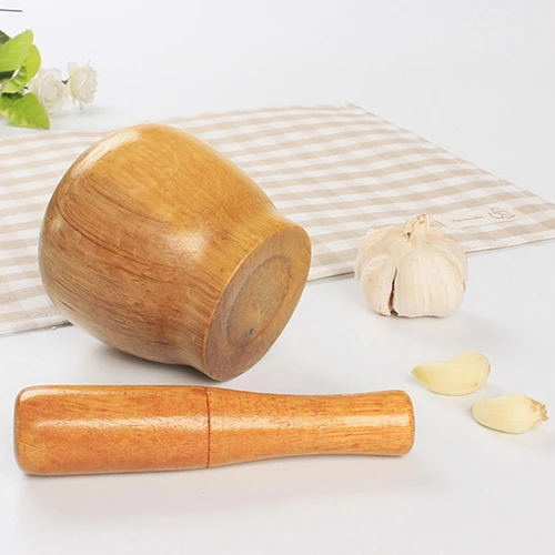 Деревянный Чеснок Имбирь специй смешивая шлифовальная чаша кухонный инструмент