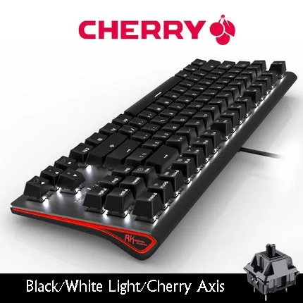 Black Cherry Black Royal Kludge RK G87 USB Проводная эргономичная Механическая игровая клавиатура с белой подсветкой Cherry/RK черная, синяя, коричневая, красная ось - Цвет: Black Cherry Black