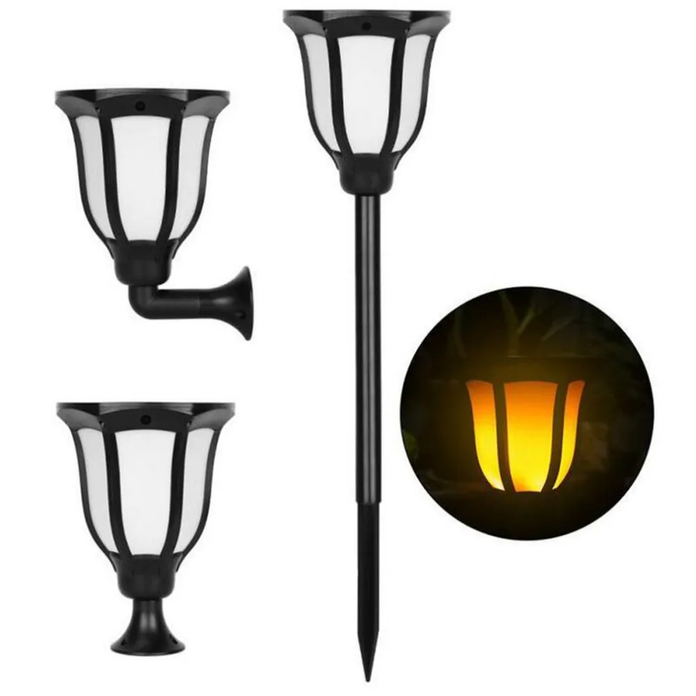 Waterproof Solar Powered LED Light Three-mode Ambient Wall Lamp Flame Torch Lawn for Outdoor Garden | Лампы и освещение