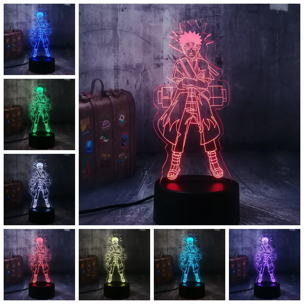 Lustre Наруто Аниме uzumaki 3D ночник настольная лампа многоцветный RGB лампы дома Рождественский подарок-украшение мультфильм дети игрушечные лошадки Лава
