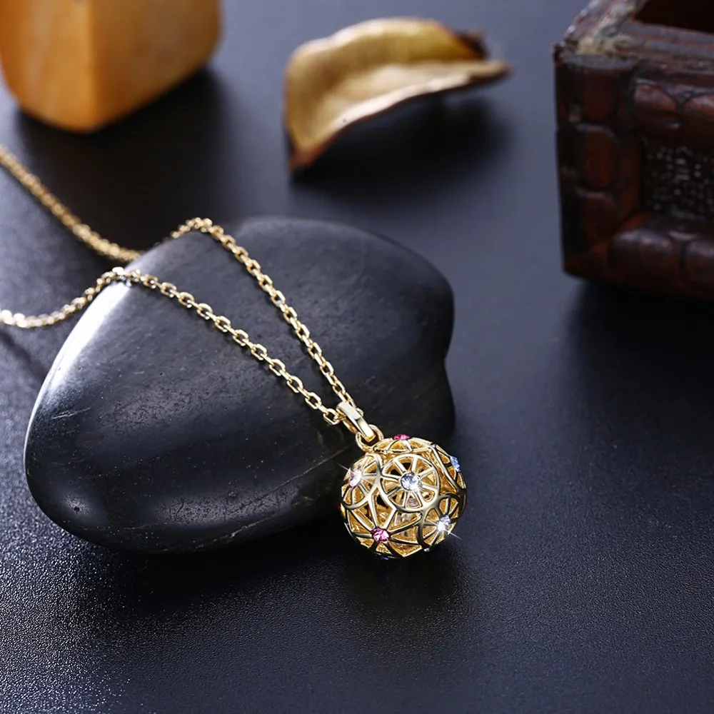 LEKANI ожерелье с разноцветными шариками и кристаллами Swarovski серебро 925 пробы