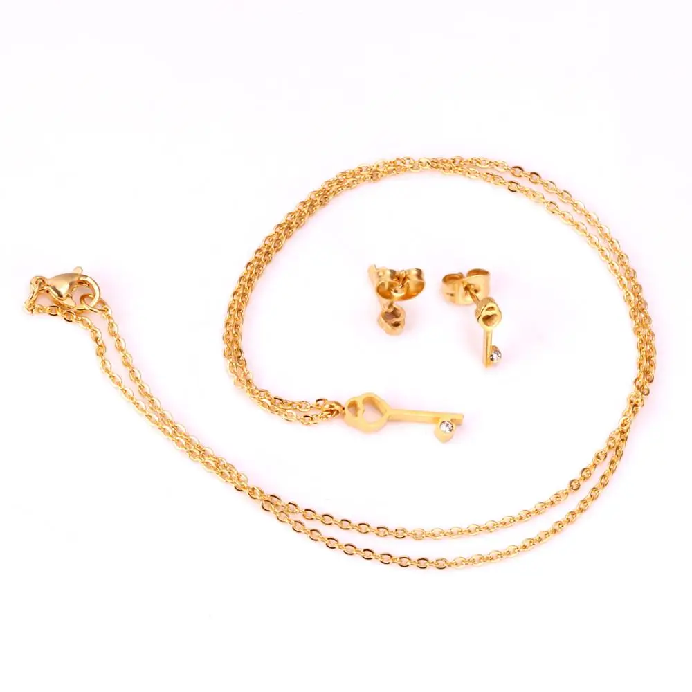 LUXUKISSKIDS новинка 316L нержавеющая сталь сердце ключ свадебный комплект ювелирных