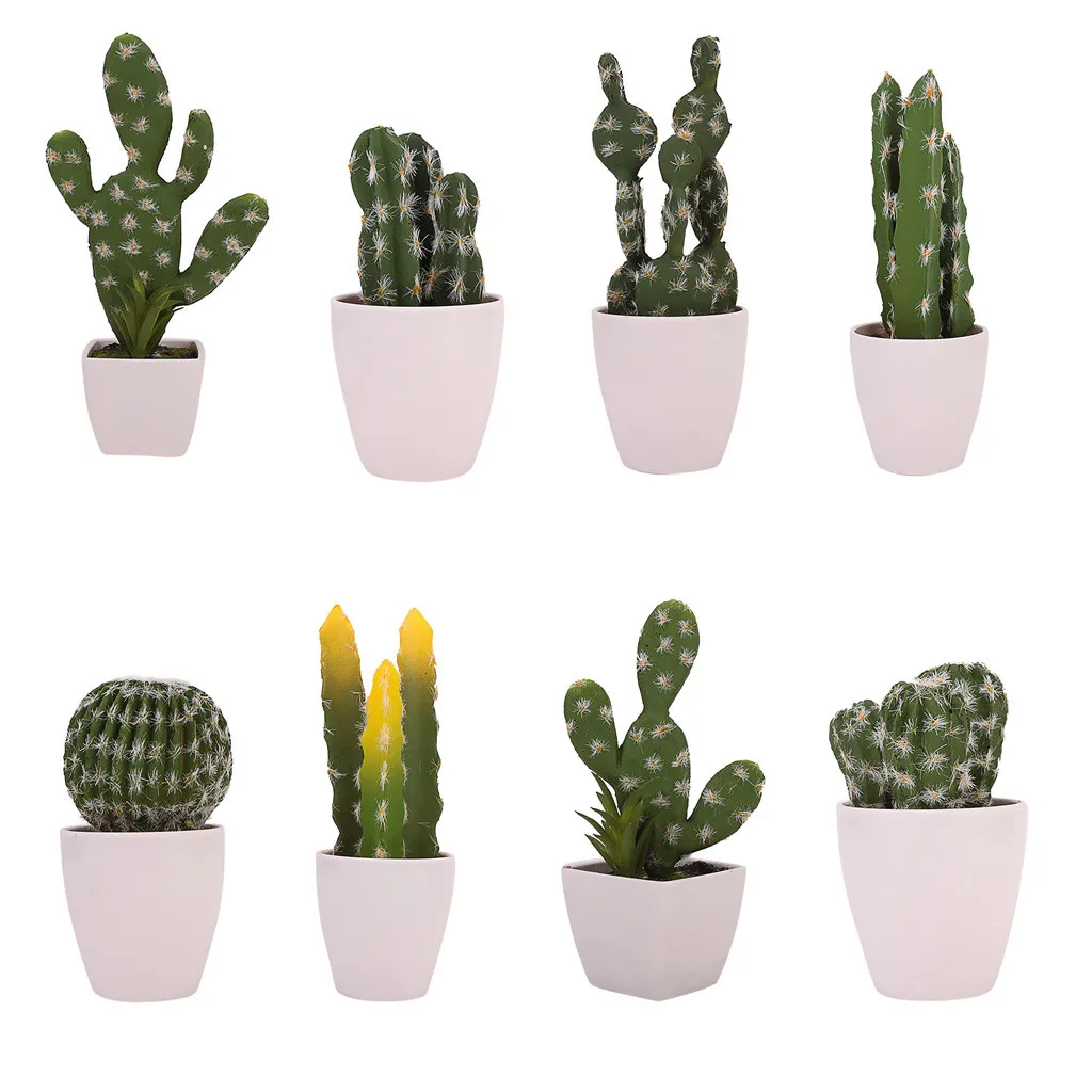 Artificial plant bonsai Simulated Potted Cactus Green Plant Flower Art Home Decor A90402 | Дом и сад